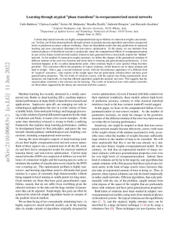 Learning through atypical "phase transitions" in overparameterized
  neural networks