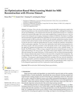 An Optimization-Based Meta-Learning Model for MRI Reconstruction with
  Diverse Dataset