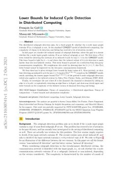 Lower Bounds for Induced Cycle Detection in Distributed Computing