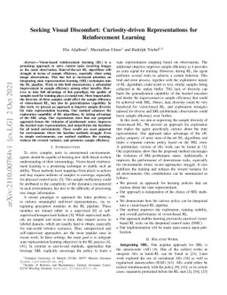 Seeking Visual Discomfort: Curiosity-driven Representations for
  Reinforcement Learning