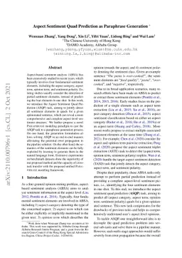 Aspect Sentiment Quad Prediction as Paraphrase Generation