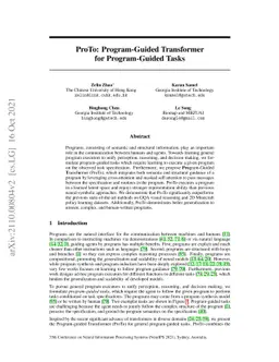 ProTo: Program-Guided Transformer for Program-Guided Tasks