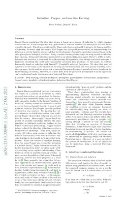 Induction, Popper, and machine learning