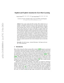 Implicit and Explicit Attention for Zero-Shot Learning
