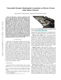 Vision-aided Dynamic Quadrupedal Locomotion on Discrete Terrain using
  Motion Libraries