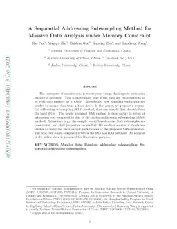 A Sequential Addressing Subsampling Method for Massive Data Analysis
  under Memory Constraint