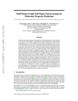 Motif-based Graph Self-Supervised Learning for Molecular Property
  Prediction