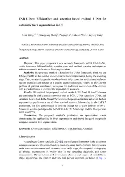 EAR-U-Net: EfficientNet and attention-based residual U-Net for automatic
  liver segmentation in CT