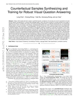 Counterfactual Samples Synthesizing and Training for Robust Visual
  Question Answering