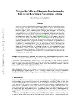Marginally calibrated response distributions for end-to-end learning in
  autonomous driving