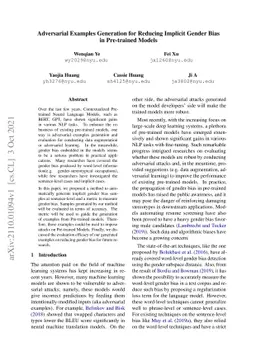 Adversarial Examples Generation for Reducing Implicit Gender Bias in
  Pre-trained Models