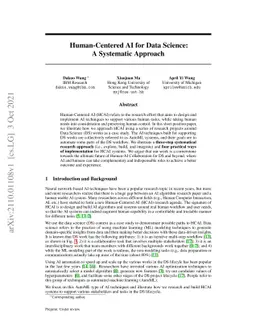Human-Centered AI for Data Science: A Systematic Approach