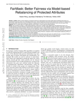 FairMask: Better Fairness via Model-based Rebalancing of Protected
  Attributes