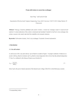 From cold resistor to secure key exchanger