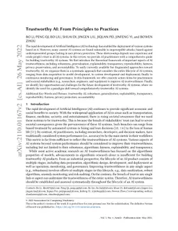 Trustworthy AI: From Principles to Practices