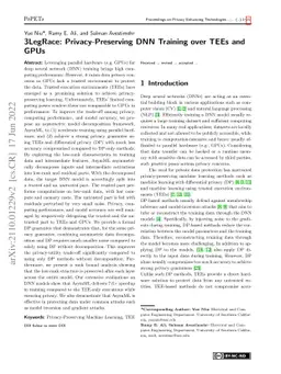 3LegRace: Privacy-Preserving DNN Training over TEEs and GPUs