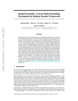 Spatial Ensemble: a Novel Model Smoothing Mechanism for Student-Teacher
  Framework