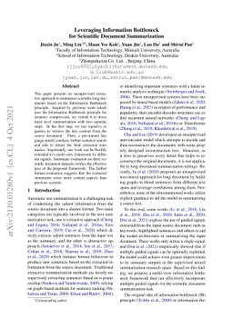 Leveraging Information Bottleneck for Scientific Document Summarization