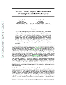 Towards General-purpose Infrastructure for Protecting Scientific Data
  Under Study