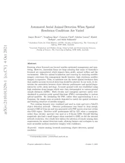 Automated Aerial Animal Detection When Spatial Resolution Conditions Are
  Varied