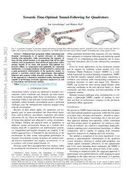 Towards Time-Optimal Tunnel-Following for Quadrotors