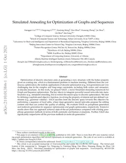 Simulated annealing for optimization of graphs and sequences