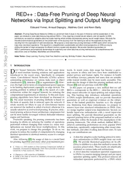 RED++ : Data-Free Pruning of Deep Neural Networks via Input Splitting
  and Output Merging