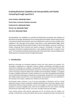 Enabling Blockchain Scalability and Interoperability with Mobile
  Computing through LayerOne.X