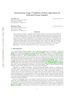 Asynchronous Upper Confidence Bound Algorithms for Federated Linear
  Bandits