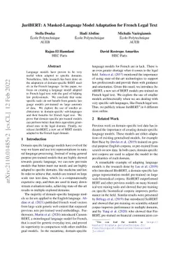 JuriBERT: A Masked-Language Model Adaptation for French Legal Text