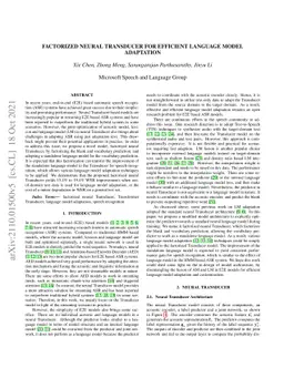 Factorized Neural Transducer for Efficient Language Model Adaptation