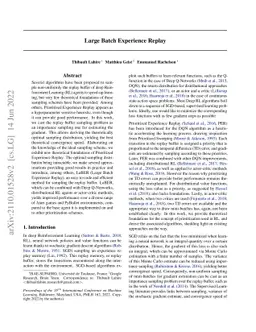 Large Batch Experience Replay