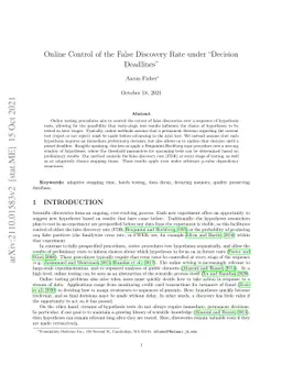 Online Control of the False Discovery Rate under "Decision Deadlines"