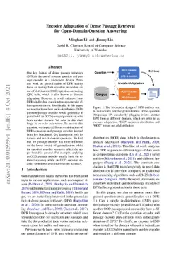 Encoder Adaptation of Dense Passage Retrieval for Open-Domain Question
  Answering