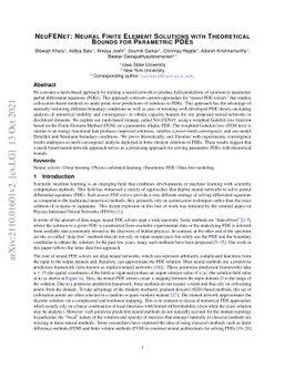 NeuFENet: Neural Finite Element Solutions with Theoretical Bounds for
  Parametric PDEs