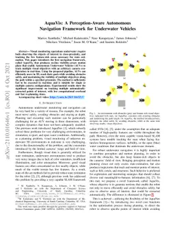 AquaVis: A Perception-Aware Autonomous Navigation Framework for
  Underwater Vehicles