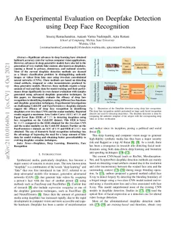 An Experimental Evaluation on Deepfake Detection using Deep Face
  Recognition