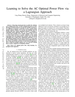 Learning to Solve the AC Optimal Power Flow via a Lagrangian Approach