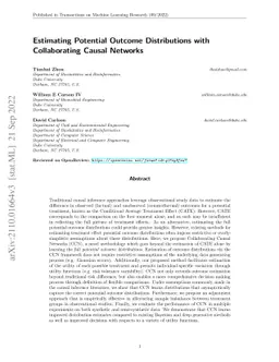 Estimating Potential Outcome Distributions with Collaborating Causal
  Networks