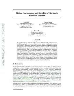 Global Convergence and Stability of Stochastic Gradient Descent