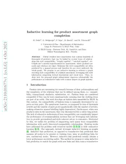 Inductive learning for product assortment graph completion