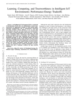 Learning, Computing, and Trustworthiness in Intelligent IoT
  Environments: Performance-Energy Tradeoffs
