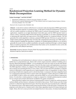 Randomized Projection Learning Method forDynamic Mode Decomposition