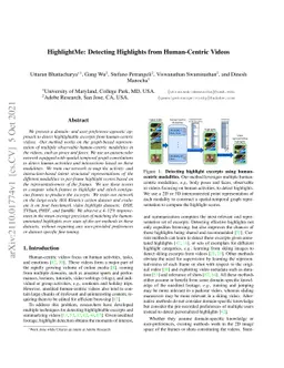 HighlightMe: Detecting Highlights from Human-Centric Videos