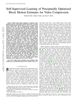 Self-Supervised Learning of Perceptually Optimized Block Motion
  Estimates for Video Compression