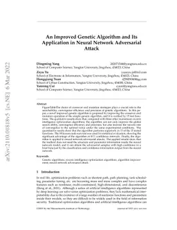 An Improved Genetic Algorithm and Its Application in Neural Network
  Adversarial Attack