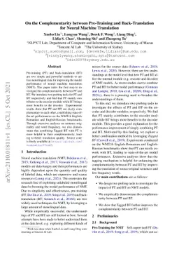 On the Complementarity between Pre-Training and Back-Translation for
  Neural Machine Translation