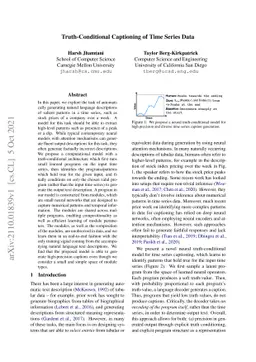 Truth-Conditional Captioning of Time Series Data