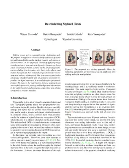 De-rendering Stylized Texts