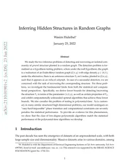 Inferring Hidden Structures in Random Graphs